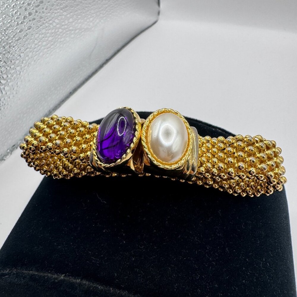 Collection Elizabeth Taylor White Diamonds Bracelet,Faux Gems,Gold Plated,Luxury